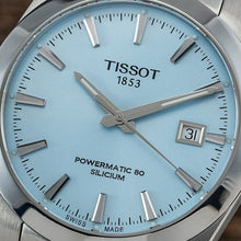 Load image into Gallery viewer, Tissot Gentleman Powermatic 80 Silicium Ice Blue Silver Steel Strap Watch For Men - T127.407.11.351.00
