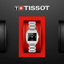 Load image into Gallery viewer, Tissot T Wave Black Dial Silver Steel Strap Watch for Women - T02.1.285.52