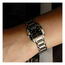 Load image into Gallery viewer, Tissot T Wave Black Dial Silver Steel Strap Watch for Women - T02.1.285.52