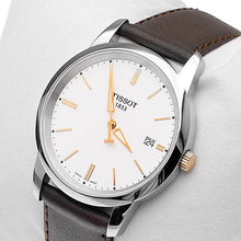 Load image into Gallery viewer, Tissot T Classic Dream White Dial Brown Leather Strap Watch for Men - T033.410.26.011.01