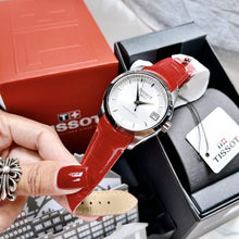 Load image into Gallery viewer, Tissot Couturier Lady Silver Dial Red Leather Strap Watch for Women - T035.210.16.031.01