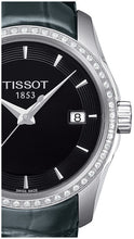 Load image into Gallery viewer, Tissot T Trend Couturier Diamonds Black Dial Black Leather Strap Watch for Women - T035.210.66.051.00