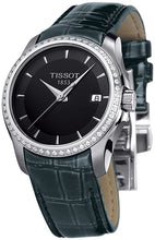 Load image into Gallery viewer, Tissot T Trend Couturier Diamonds Black Dial Black Leather Strap Watch for Women - T035.210.66.051.00