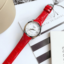 Load image into Gallery viewer, Tissot Couturier Lady Silver Dial Red Leather Strap Watch for Women - T035.210.16.031.01
