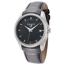 Load image into Gallery viewer, Tissot T Trend Couturier Diamonds Black Dial Black Leather Strap Watch for Women - T035.210.66.051.00