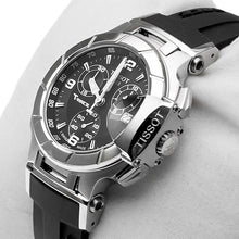 Load image into Gallery viewer, Tissot T Race Chronograph Black Dial Black Rubber Strap Watch for Women - T048.217.17.057.00