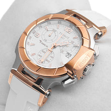 Load image into Gallery viewer, Tissot T Race Chronograph White Dial White Rubber Strap Watch for Women - T048.217.27.017.00