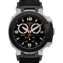 Load image into Gallery viewer, Tissot T Race Chronograph Black Dial Black Rubber Strap Watch for Men - T048.417.27.057.00