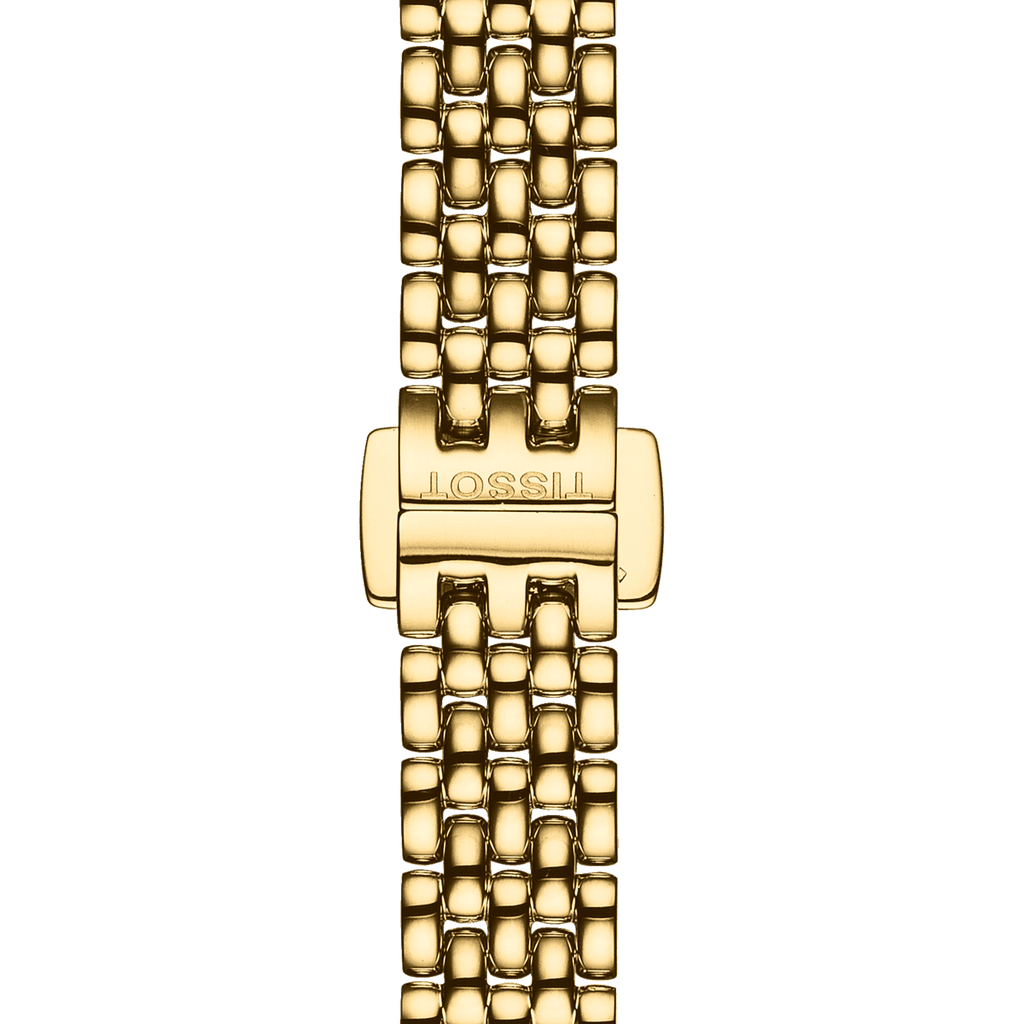 Tissot Lovely Gold Dial Gold Steel Strap Watch For Women - T058.009.33.021.00
