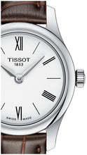 Load image into Gallery viewer, Tissot Tradition 5.5 Lady Silver Dial Brown Leather Strap Watch for Women - T063.009.16.018.00