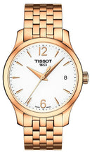 Load image into Gallery viewer, Tissot T Classic Tradition Lady White Dial Rose Gold Steel Strap Watch for Women - T063.210.33.037.00