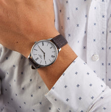 Load image into Gallery viewer, Tissot Tradition 5.5 White Dial Brown Leather Strap Watch for Men - T063.409.36.018.00