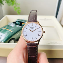 Load image into Gallery viewer, Tissot Tradition 5.5 White Dial Brown Leather Strap Watch for Men - T063.409.36.018.00