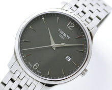 Load image into Gallery viewer, Tissot T Classic Tradition Grey Dial Silver Steel Strap Watch For Men - T063.610.11.067.00