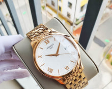 Load image into Gallery viewer, Tissot T Classic Tradition White Dial Rose Gold Steel Strap Watch For Women - T063.610.33.038.00