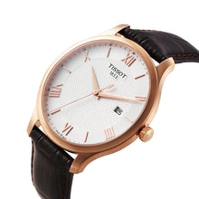 Load image into Gallery viewer, Tissot T Classic Tradition Silver Dial Brown Leather Strap Watch For Men - T063.610.36.038.00
