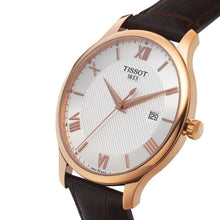 Load image into Gallery viewer, Tissot T Classic Tradition Silver Dial Brown Leather Strap Watch For Men - T063.610.36.038.00