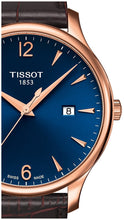 Load image into Gallery viewer, Tissot T Classic Tradition Blue Dial Brown Leather Strap Watch For Men - T063.610.36.047.00