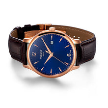 Load image into Gallery viewer, Tissot T Classic Tradition Blue Dial Brown Leather Strap Watch For Men - T063.610.36.047.00