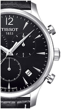 Load image into Gallery viewer, Tissot T Classic Tradition Chronograph Black Dial Black Leather Strap Watch For Men - T063.617.16.057.00