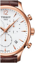 Load image into Gallery viewer, Tissot T Classic Tradition Chronograph White Dial Brown Leather Strap Watch For Men - T063.617.36.037.00