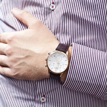 Load image into Gallery viewer, Tissot T Classic Tradition Chronograph White Dial Brown Leather Strap Watch For Men - T063.617.36.037.00