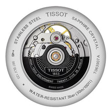 Load image into Gallery viewer, Tissot T Classic Tradition Powermatic 80 Open Heart Silver Dial Brown Leather Strap Watch for Men - T063.907.16.038.00