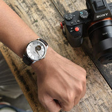Load image into Gallery viewer, Tissot T Classic Tradition Powermatic 80 Open Heart Silver Dial Brown Leather Strap Watch for Men - T063.907.16.038.00