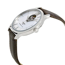 Load image into Gallery viewer, Tissot T Classic Tradition Powermatic 80 Open Heart Silver Dial Brown Leather Strap Watch for Men - T063.907.16.038.00