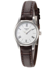 Load image into Gallery viewer, Tissot Tradition 5.5 Lady Silver Dial Brown Leather Strap Watch for Women - T063.009.16.018.00