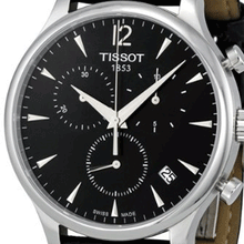 Load image into Gallery viewer, Tissot Tradition Chronograph Black Dial Black Leather Strap Watch For Men - T0636171605700