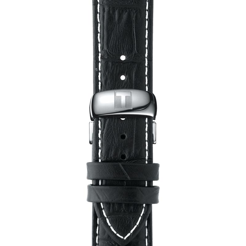 Tissot T Classic Tradition Chronograph Black Dial Black Leather Strap Watch For Men - T063.617.16.057.00