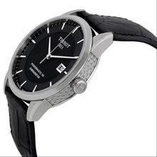 Load image into Gallery viewer, Tissot T Classic Luxury Powermatic 80 Black Dial Black Leather Strap Watch For Men - T086.408.16.051.00