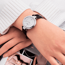 Load image into Gallery viewer, Tissot T Lady Flamingo Mother of Pearl White Dial Black Leather Strap Watch for Women - T094.210.16.111.00