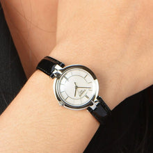Load image into Gallery viewer, Tissot T Lady Flamingo Mother of Pearl White Dial Black Leather Strap Watch for Women - T094.210.16.111.00