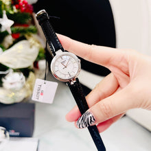 Load image into Gallery viewer, Tissot T Lady Flamingo Mother of Pearl White Dial Black Leather Strap Watch for Women - T094.210.16.111.00
