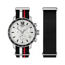 Load image into Gallery viewer, Tissot Quickster Chronograph NBA Toronto Raptors White Dial Two Tone NATO Strap Watch for Men - T095.417.17.037.16