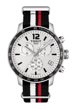 Load image into Gallery viewer, Tissot Quickster Chronograph NBA Toronto Raptors White Dial Two Tone NATO Strap Watch for Men - T095.417.17.037.16
