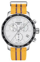 Load image into Gallery viewer, Tissot Quickster Chronograph NBA LA Lakers White Dial Yellow NATO Strap Watch for Men - T095.417.17.037.05