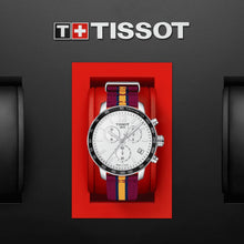 Load image into Gallery viewer, Tissot Quickster Chronograph NBA Miami Heat Edition White Dial Two Tone NATO Strap Watch for Men - T095.417.17.037.08