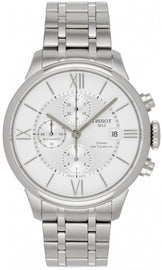 Tissot Chemin des Tourelles Automatic Chronograph White Dial Silver Steel Strap Watch for Men - T099.427.11.038.00