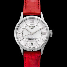 Load image into Gallery viewer, Tissot Chemin Des Tourelles Automatic Mother of Pearl White Dial Red Leather Strap Watch For Women - T099.207.16.118.00