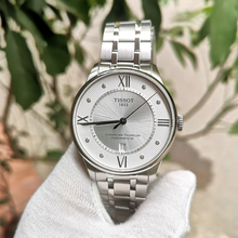 Load image into Gallery viewer, Tissot Chemin Des Tourelles Powermatic 80 Diamonds Silver Dial Silver Steel Strap Watch for Men - T099.407.11.033.00