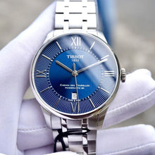 Load image into Gallery viewer, Tissot Chemin Des Tourelles Powermatic 80 Blue Dial Silver Steel Strap Watch for Men - T099.407.11.048.00