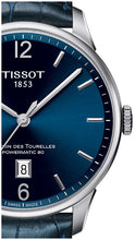 Load image into Gallery viewer, Tissot Chemin Des Tourelles Powermatic 80 Blue Dial Blue Leather Strap Watch for Men - T099.407.16.047.00