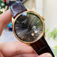 Load image into Gallery viewer, Tissot T Classic Chemin Des Tourelles Powermatic 80 Brown Dial Brown Leather Strap Watch for Men - T099.407.36.447.00