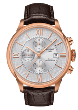 Load image into Gallery viewer, Tissot Des Tourelles Chronograph Silver Dial Brown Leather Strap Watch For Men - T099.427.36.038.00