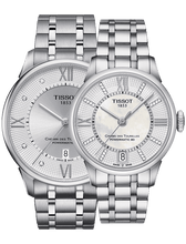 Load image into Gallery viewer, Tissot Chemin Des Tourelles Powermatic 80 Diamonds Silver Dial Silver Steel Strap Watch for Men - T099.407.11.033.00