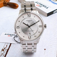 Load image into Gallery viewer, Tissot Chemin Des Tourelles Powermatic 80 Diamonds Silver Dial Silver Steel Strap Watch for Men - T099.407.11.033.00
