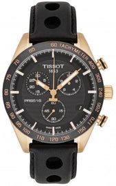 Tissot PRS 516 Chronograph Black Dial Black Leather Strap Watch For Men - T100.417.36.051.00